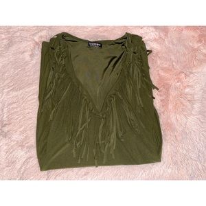 Green Fashion Nova dress with Fringe